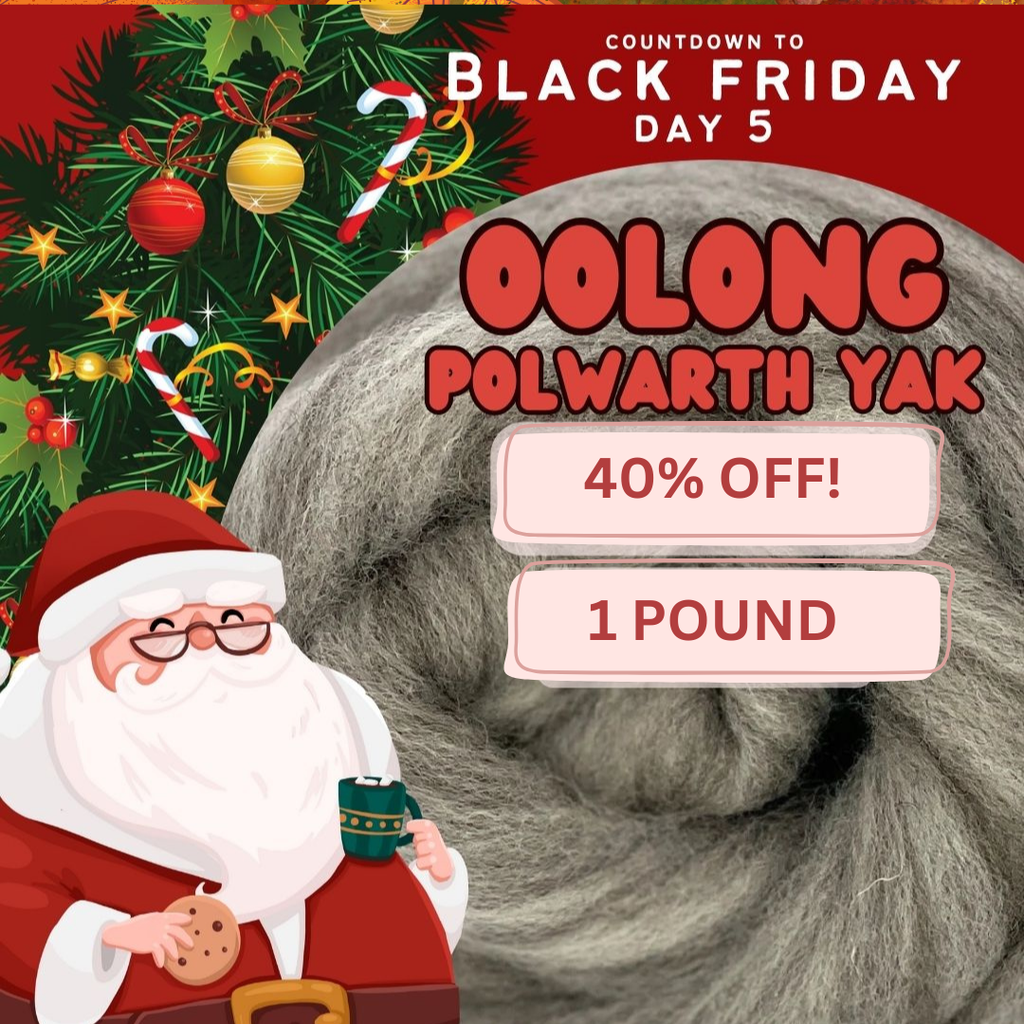 Black Friday Sale! 40% OFF OOLONG Polwarth/Yak Blend Combed Top - 1 Pound Presale - Please allow up to 3 weeks for shipping