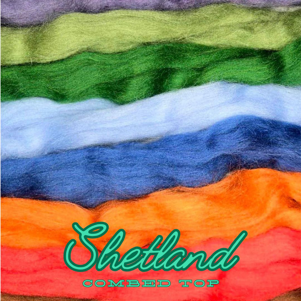 SPECIAL SHETLAND SALE!  Shetland solid dyed sampler pack 4-ounces - j