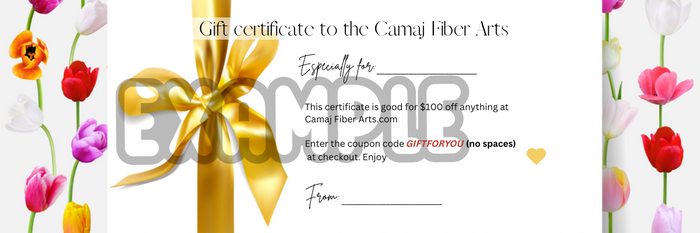 GIVE THE GIFT OF FIBER OR ONLINE FIBER CLASSES -  gift card