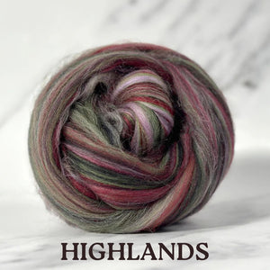 Black Friday Sale! 35% OFF HIGHLANDS 100% Blue Faced Leicester Combed Top Blend - By The Ounce - J
