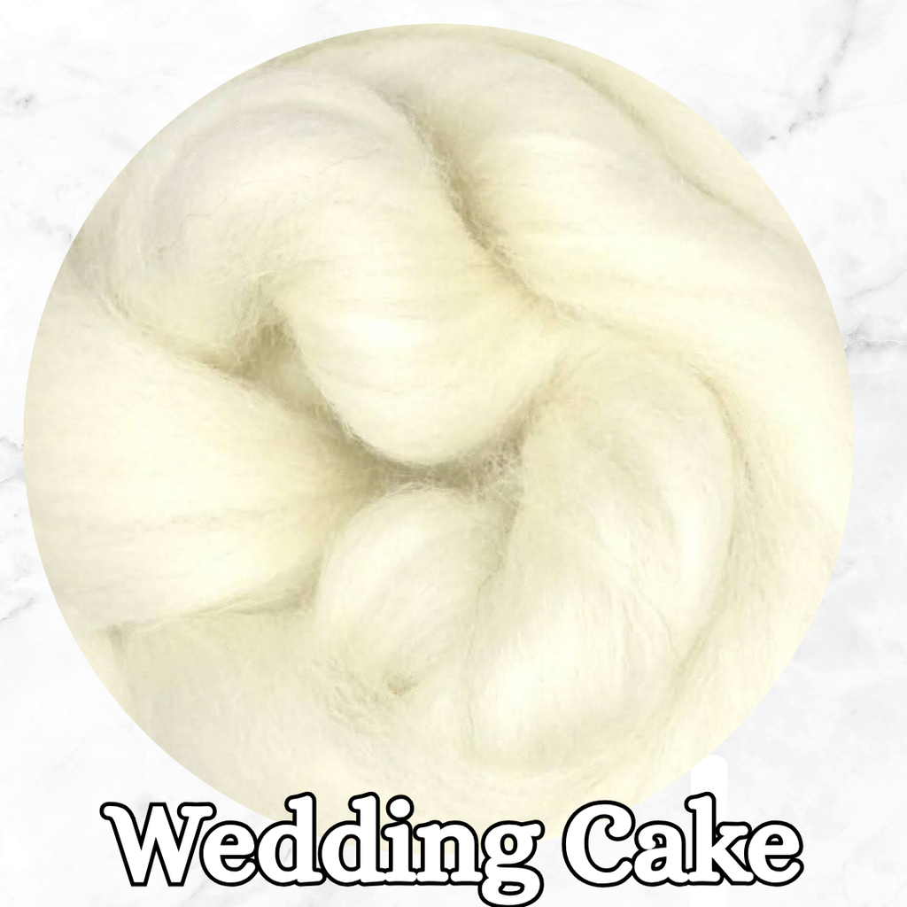Deal of the Day! 35% OFF WEDDING CAKE 70/30 Blue Faced Leicester and Mohair Wool Blend - 4 Ounce Pack - J