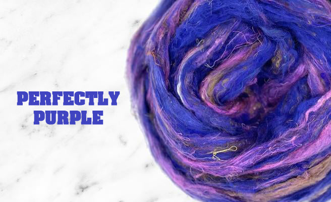 Pulled Sari Silk Roving PERFECTLY PURPLE - 1 POUND - please give up to 3 weeks for shipping