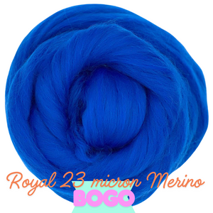 BOGO! Buy 2 POUNDS Get 1 POUND FREE! ROYAL BLUE 23 micron Merino - 3 Pounds Total - Group Presale