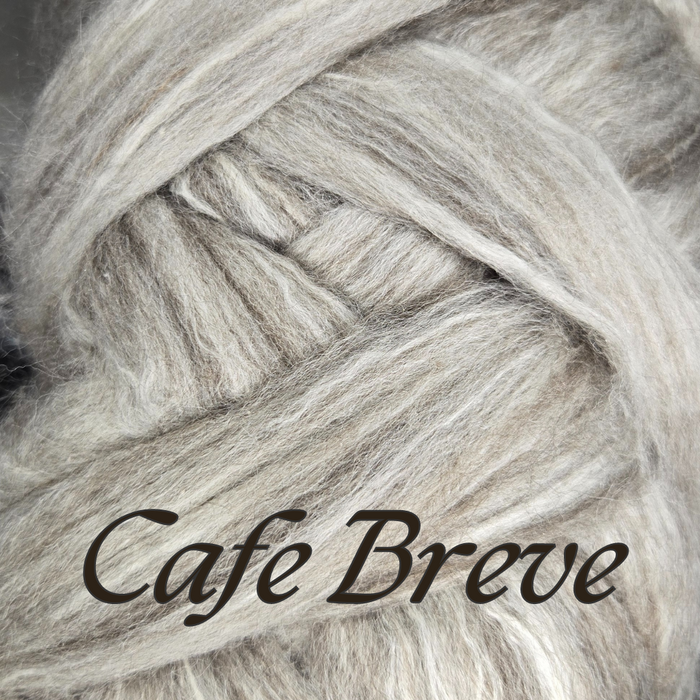 CAFE BREVE - polwarth/yak/mulberry silk - 1 POUND - group sale pre-order - give up to 3 weeks for pre-order fibers