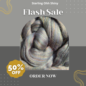 Sterling Ohh Shiny - Soft 23 micron Merino and Rainbow Firestar Blend - One Ounce