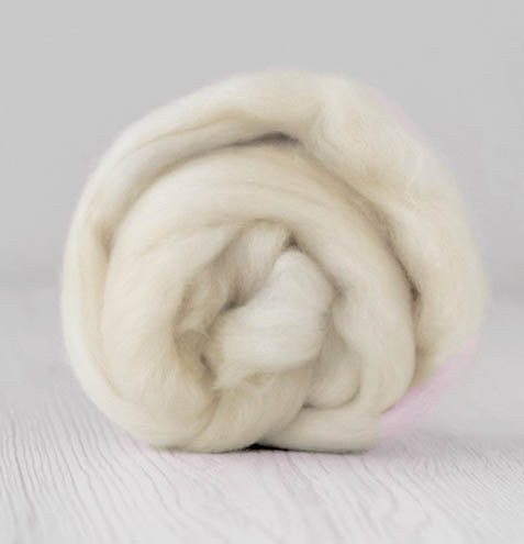 DHG 19 micron extra fine Merino WHITE  combed top by the ounce - M