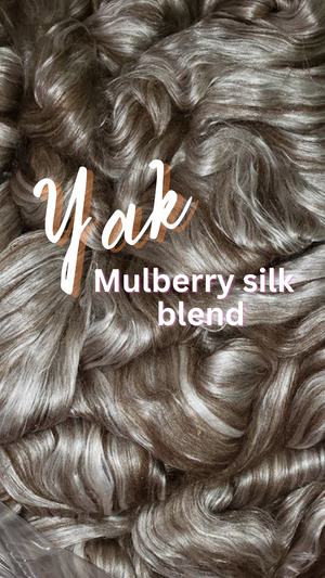 Deal Of The Day! YAKKITY YAK - 50/50  Brown Yak/Mulberry silk combed top -4 Ounces IN STOCK