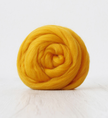 Corriedale combed top hand dyed from Italy YOLK - one ounce - m