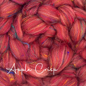 APPLE CRISP - 60/40 recycled wool/pulled sari silk blend - 1 ounce - j