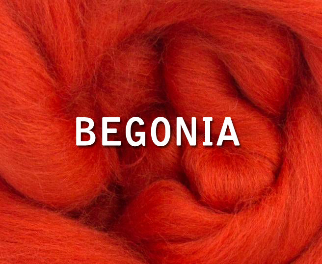 23 micron Merino BEGONIA - by the ounce - j