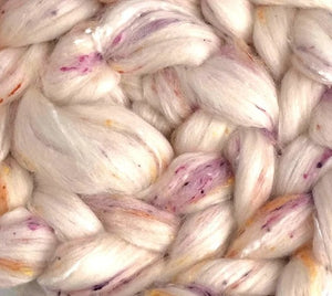BERRY DELIGHT - 65/35  Polwarth and Viscose Nepps - By The Pound - Group Presale