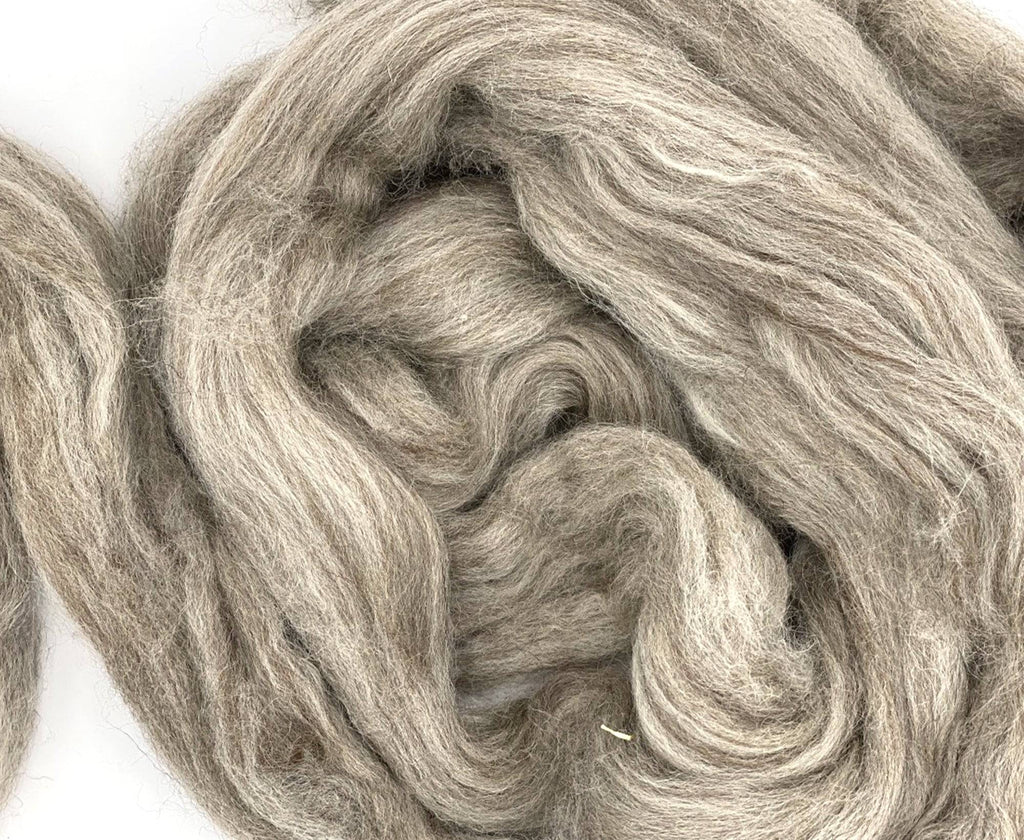 Blue Faced Leicester OATMEAL undyed combed top ONE POUND  *** Please give up to 3 weeks for delivery***