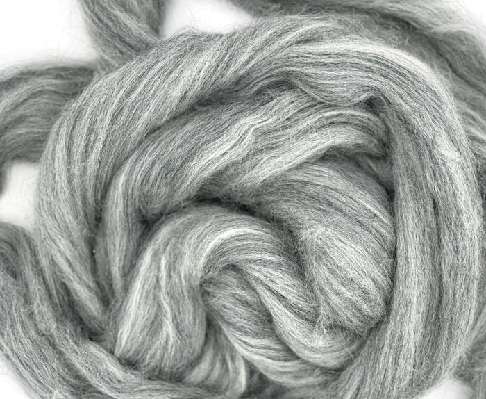 Blue Faced Leicester GREY undyed combed top ONE POUND  *** Please give up to 3 weeks for delivery***