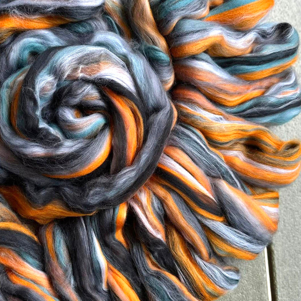 BIRDS OF A FEATHER - An artfully custom combed top soft merino - by the ounce - m