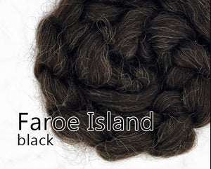 Faroe Island combed top BLACK -  one pound pre-order