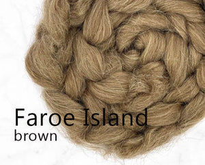 Faroe Island combed top BROWN -  one pound pre-order