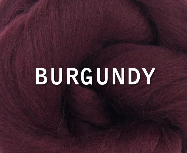 23 mic Merino BURGUNDY  combed top - 1 ounce m