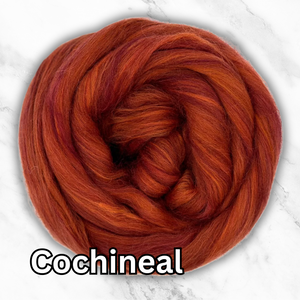 This Just In! COCHINEAL Merino, Shetland, and Nylon Blend Combed Top - J