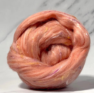 CORAL REEF - Polwarth/viscose bits - by the ounce in stock - m