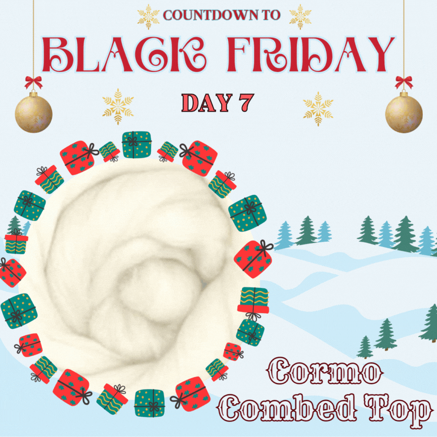 Black Friday Sale! 35% OFF CORMO Wool Combed Top - 1 Pound Presale - Please allow up to three weeks for shipping