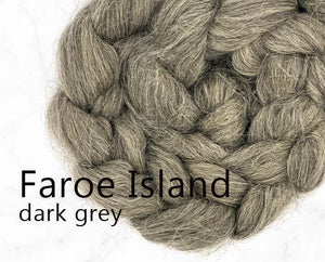 Faroe Island Combed Top DARK GREY - One Ounce - Sold by Jessica