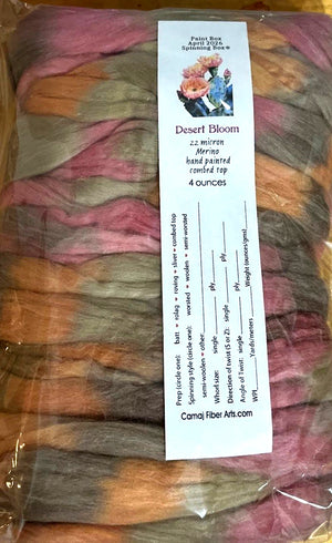 DESERT BLOOM - 22 micron merino space dyed combed top - 4 ounce pack - sold by Carissa (Copy)