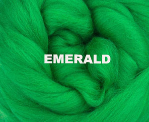 Corriedale Combed Top EMERALD - One Ounce - J