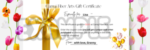 GIVE THE GIFT OF FIBER -  gift card - gift certificate