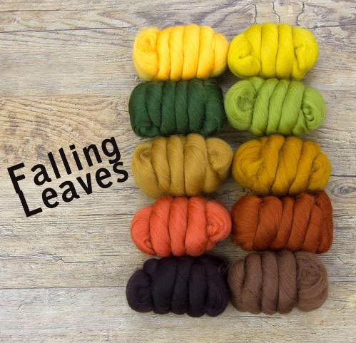 FALL SALE! FALLING LEAVES - 23 micron Merino Sampler Pack  -  8.5 ounces - Sold by Jessica