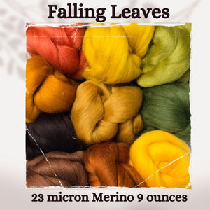 FALL SALE! FALLING LEAVES - 23 micron Merino Sampler Pack  -  8.5 ounces - Sold by Jessica