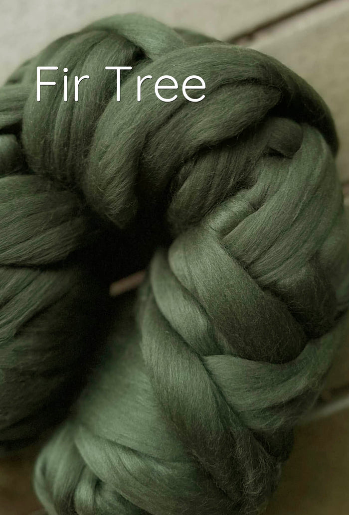 DHG 19 micron extra fine Merino FIR TREE combed top by the ounce - M