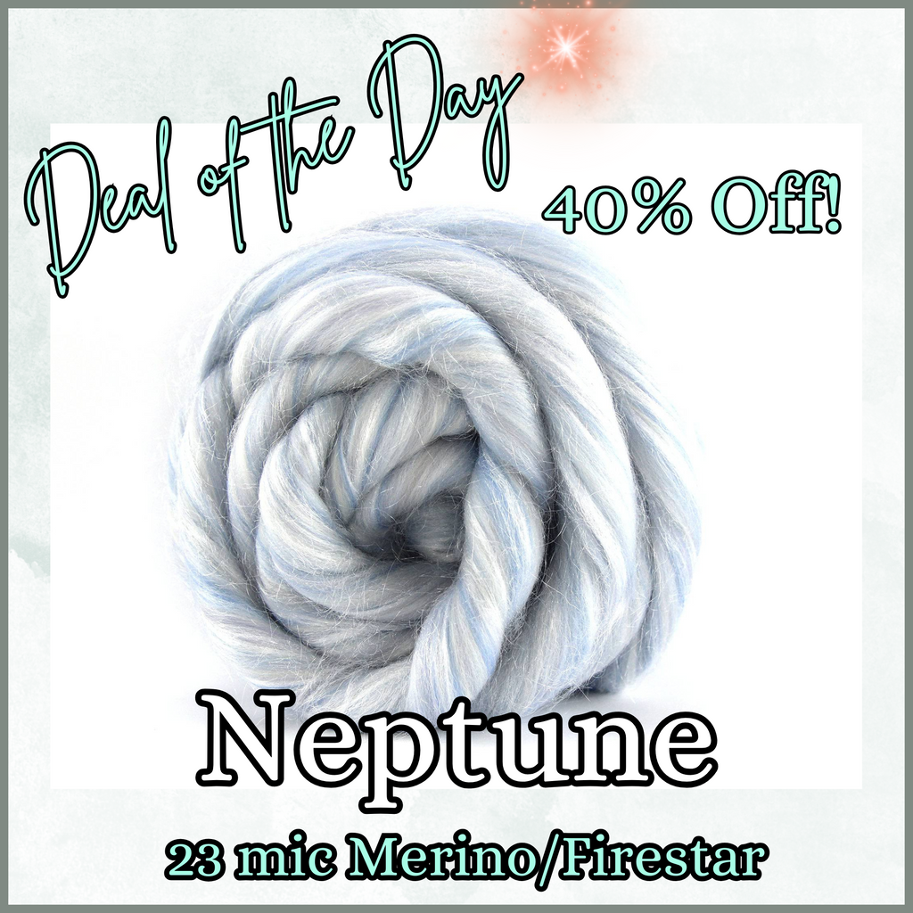 Deal of the Day!40% OFF Neptune Ohh Shiny - 23 micron Merino/Firestar Nylon 67/33 Blend Combed Top - by the ounce - j