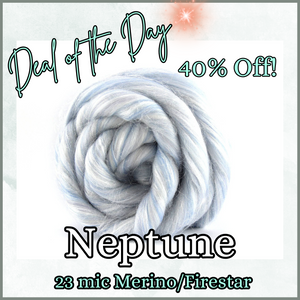 Deal of the Day!40% OFF Neptune Ohh Shiny - 23 micron Merino/Firestar Nylon 67/33 Blend Combed Top - by the ounce - j