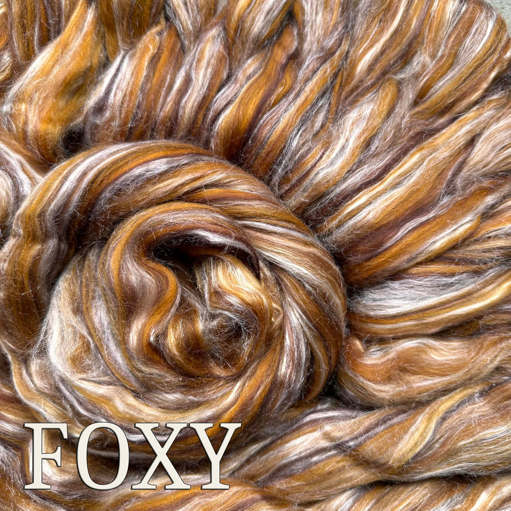 FOXY  23 Micron merino/tussah silk 70/30 blend - ONE POUND PRE-ORDER - please give up to 3 weeks for shipping of pre-order fibers