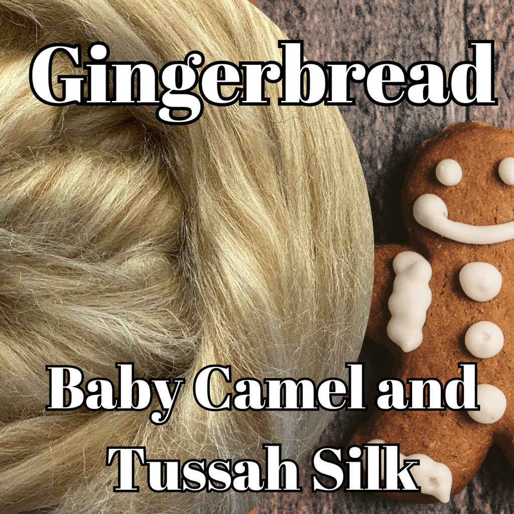 New! Gingerbread - Baby Camel and Tussah Silk Blend Combed Top - 1 pound - Group Presale