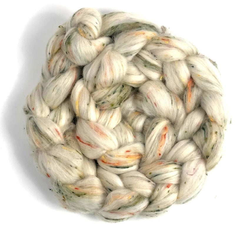 GRANNY SMITH - NEW BLEND Polwarth and Viscose Nepps - 1 pound - please give up to 3 weeks for shipment