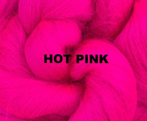 23 micron Merino Combed Top - HOT PINK - 1 Ounce - Sold by Jessica
