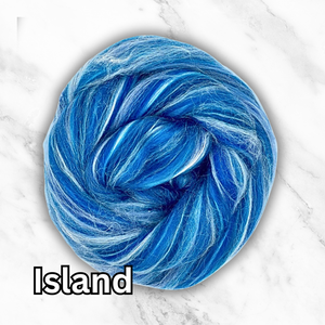 This Just In! ISLAND - Merino and Tussah Silk 70/30 Blend Combed Top - J