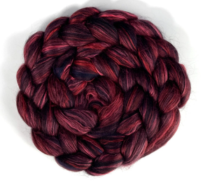NEW HOLIDAY BLEND! CRANBERRY GLAM - 75% Blue Faced Leicester Wool. 25% Mulberry Silk - 30% off 8 ounces pre-order **please give up to 3 weeks for shipping**