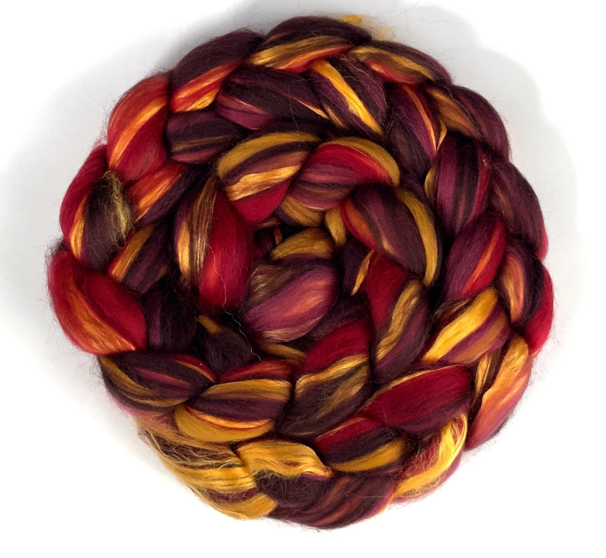 NEW HOLIDAY BLEND! HOLIDAY TARTAN 85% MERINO WOOL / 15% MULBERRY SILK -  30% off 8 ounces pre-order **please give up to 3 weeks for shipping**