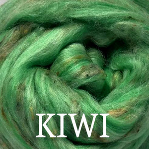 KIWI - NEW BLEND! - 65/35 Polwarth and Viscose Nepps - 1 pound -  please give up to 3 weeks for shipment