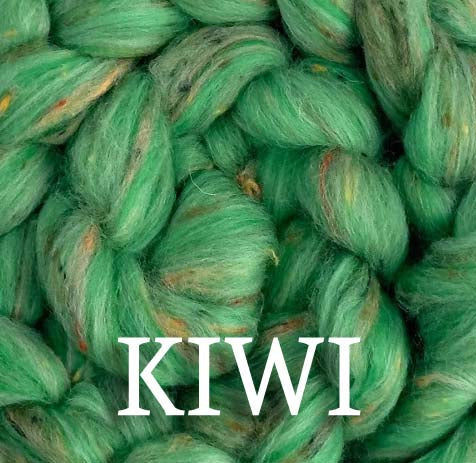 KIWI - NEW BLEND! - 65/35 Polwarth and Viscose Nepps - 1 pound -  please give up to 3 weeks for shipment