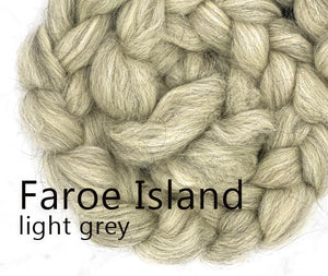 Faroe Island combed top LIGHT GREY -  one pound pre-order