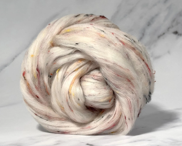 NEW BLEND! LIQUORICE - 65/35 Polwarth and Viscose Nepps - 8 OUNCES -  please give up to 3 weeks for shipment
