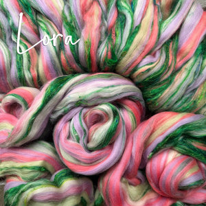 LORA - custom milled blend - 23 micron merino/sari silk - 40% off by the ounce - pre-order