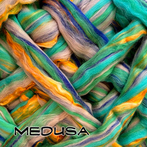 NEW ARRIVAL!  MEDUSA - 75/25 23 micron Merino/bamboo rayon combed top  -  1 ounce -J