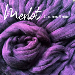 *** NEW COLOR JUST IN!     MERLOT 21  micron Merino  1 ounce - m