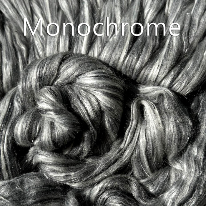 NEW BLEND! MONOCHROME - merino/viscose/bamboo/BFL/tencel - 20% off by the pound **please give up to 3 weeks for shipping**