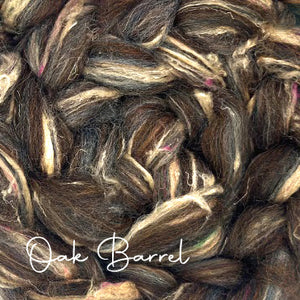 OAK BARREL- 60/40 recycled wool/pulled sari silk blend - One Pound Group Presale - please allow up to 3 weeks for shipping