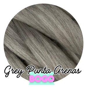 BOGO - PUNTA ARENAS NATURAL GREY combed top wool - BUY AN OUNCE GET AN OUNCE FREE - m